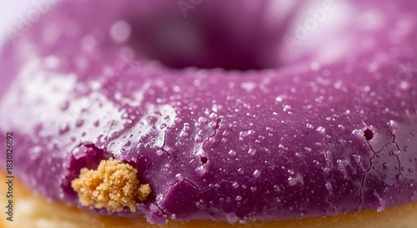 Obraz Purple glazed doughnut close up