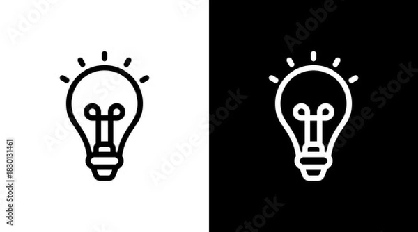 Obraz Lightbulb With Icon Set Design