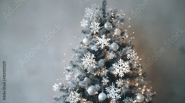 Obraz Modern white-and-gray Christmas tree