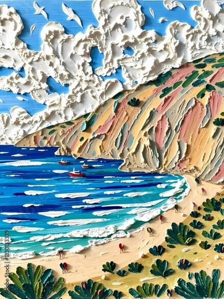 Obraz tropical island with palm trees