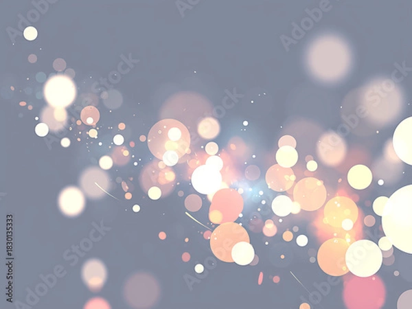 Obraz 暗い背景に浮かび上がる金色の光の粒子とボケの流れ