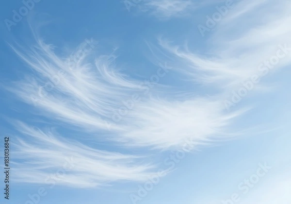 Obraz Wispy clouds against a vibrant blue sky natural atmospheric background