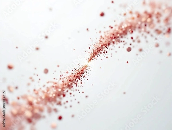 Obraz A cluster of floating particles drifts gently toward a central point, representing love as an invisible gravitational force uniting them.