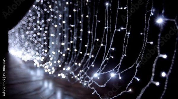 Fototapeta Soft Twinkling Fairy Lights Decorative Background for Festive Occasions