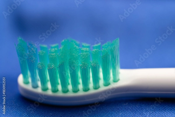 Fototapeta Artistic Picture of the Tip of a Toothbrush with empty Space for Text - High Quality for Dentists. High quality photo