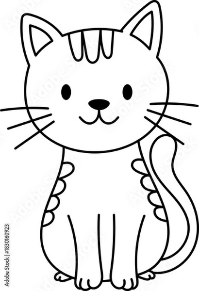 Obraz Sweet kitten coloring page for kids