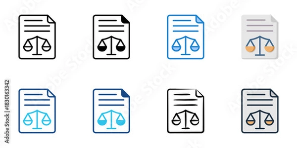 Fototapeta Government Policies icon set multiple style vector collection 
