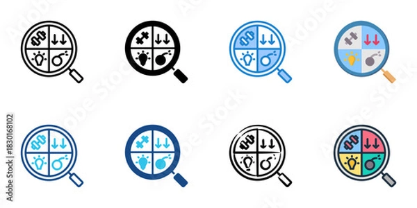 Obraz SWOT Analysis icon set multiple style vector collection 
