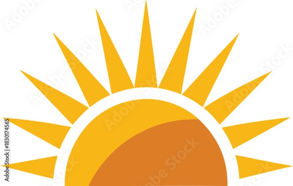 Fototapeta Abstract half sun icon with vibrant color options