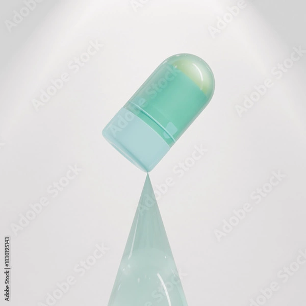 Fototapeta Cylindrical cheek blush Stick packaging mockup, round shape Rotating Solid lip balm container, blue plastic twist up tube packaging, trendy Sunscreen Stick Tubes with close cap, Deodorant Packaging