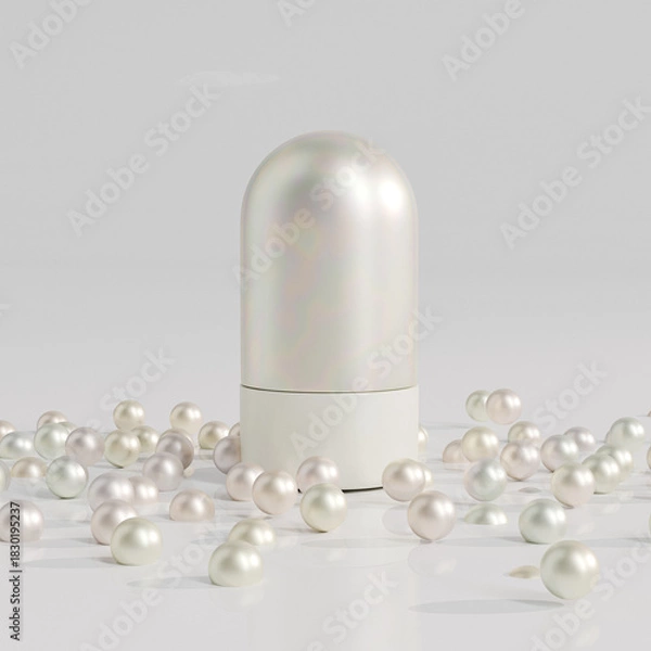 Fototapeta Luxury foundation Stick mockup, twist up lipstick tube packaging mockup, Sunscreen Stick Tubes with clear translucent cap, Cylindrical Deodorant container, Rotating lip balm Tube packaging mockup