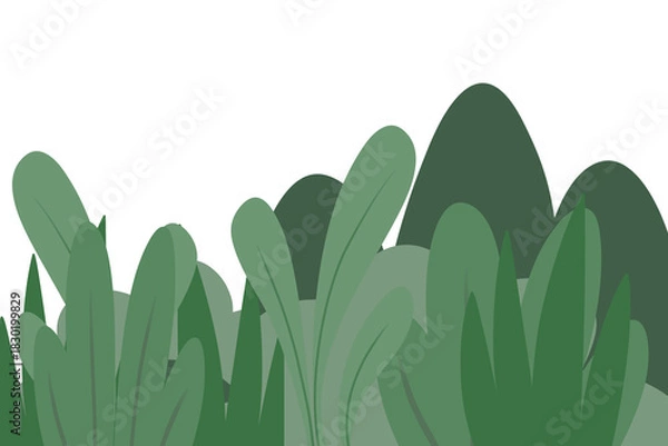 Fototapeta Flat Vector Illustration of Green Plants