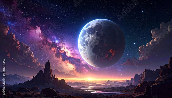 Obraz 宇宙　惑星　生成AI　背景　