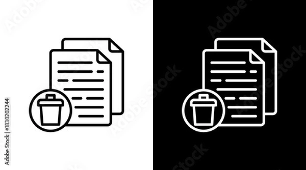 Obraz Delete File With Icon Set Design