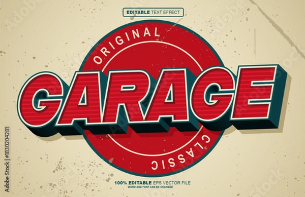 Fototapeta Garage 3D editable text effect