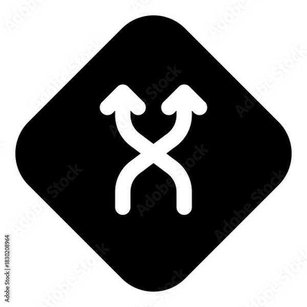 Obraz Intersection sign icon for navigation and roads