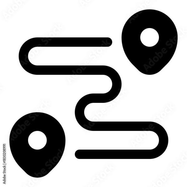 Obraz Path icon for direction and journey