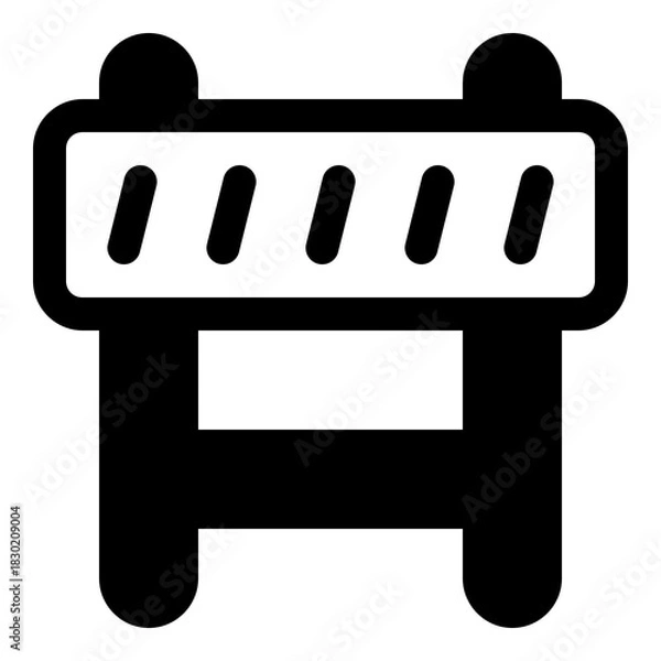 Obraz Roadblock icon for obstruction and caution