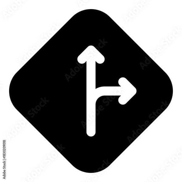 Obraz Straight right icon for direction and navigation