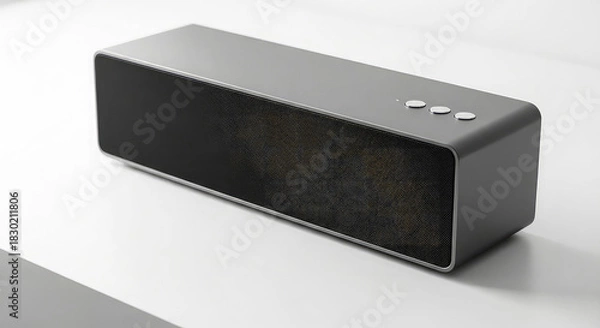 Fototapeta Sleek bluetooth speaker delivers rich audio experience with modern design aesthetic