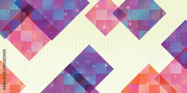 Obraz 和柄　紫　模様　背景