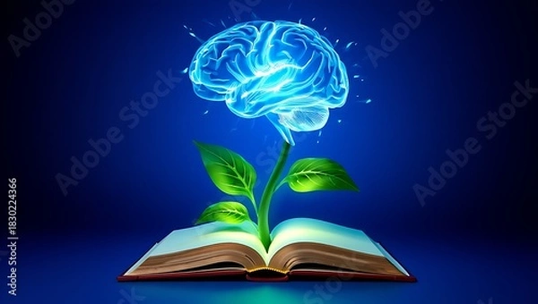Obraz The blossoming mind knowledge unfolding from education and learning process
