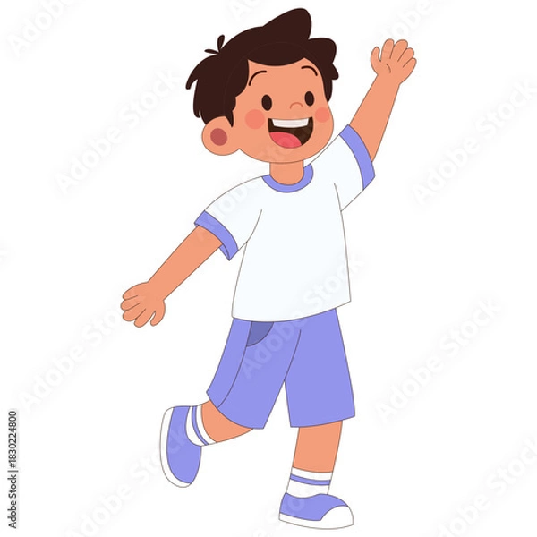 Fototapeta boy waving hand