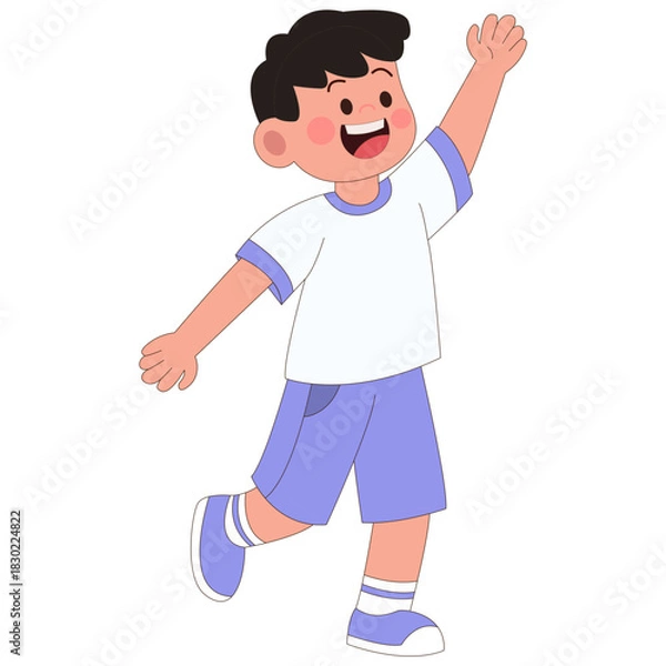 Fototapeta boy waving hand