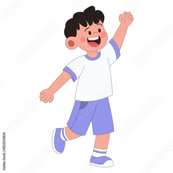 Fototapeta boy waving hand