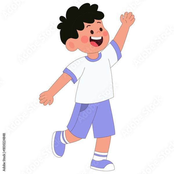 Fototapeta boy waving hand