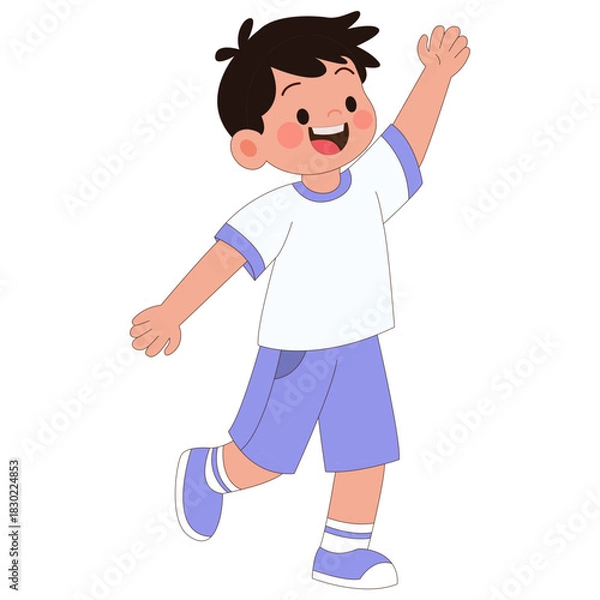 Fototapeta boy waving hand