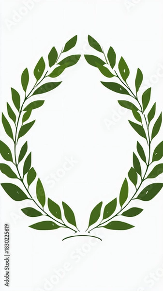Obraz Elegant Green Laurel Wreath for Classic Achievement or Honor Design