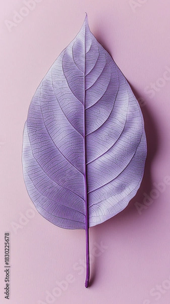 Obraz Lavender Leaf on Soft Pink Background for Creative Design Projects