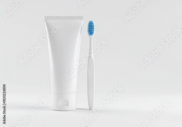 Obraz Clean Minimalist Toothbrush and Paste Mockup