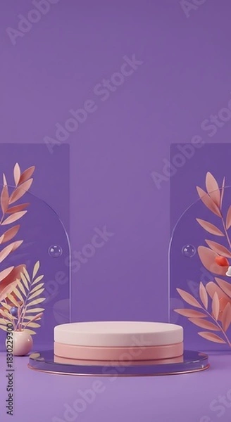 Fototapeta Pastel Dream: 3D Rendered Product Display