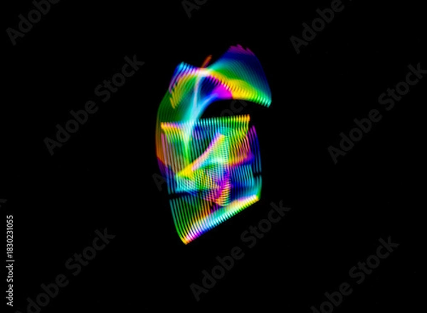 Obraz Abstract colorful light streaks and curved lines lightpainting . Abstract light art.