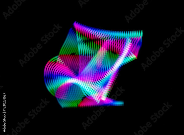 Obraz Abstract colorful light streaks and curved lines lightpainting . Abstract light art.