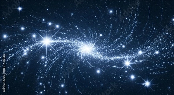 Obraz A Captivating Display of Cosmic Brilliance with Sparkling Starry Sky Background