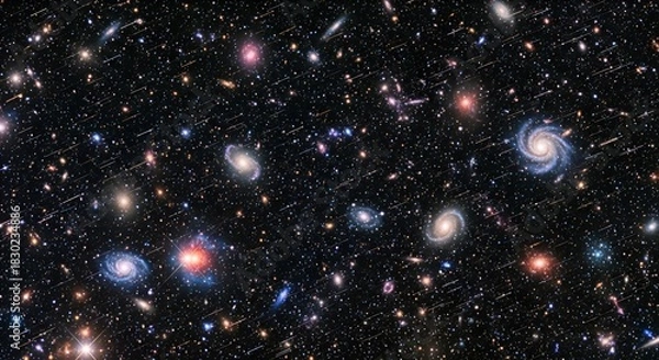 Obraz A mesmerizing view of distant galaxies and starlight in the vast expanse of space