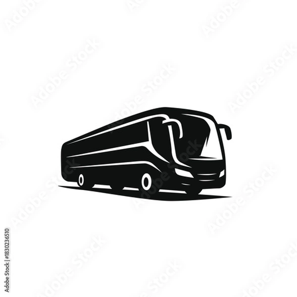 Obraz bus transportation silhouette icon vector