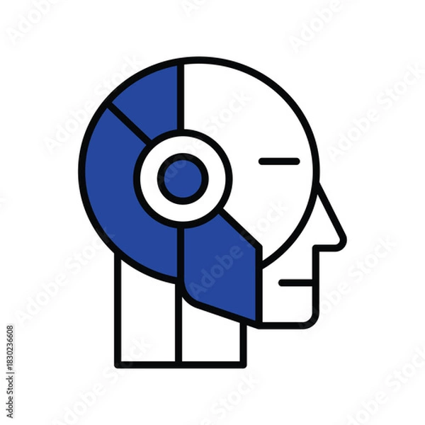 Obraz robotic head icon logo vector
