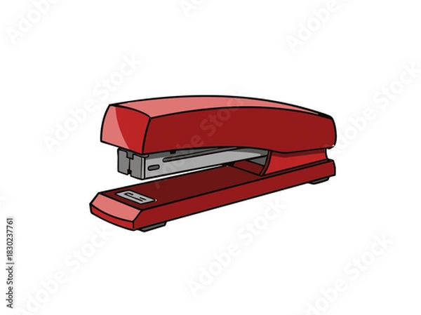 Fototapeta red stapler isolated on white background