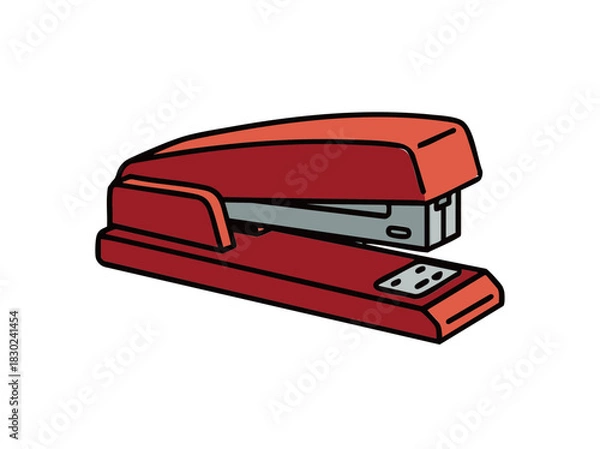 Fototapeta angled red stapler isolated facing right