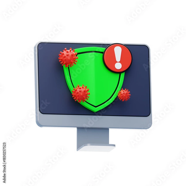 Obraz Computer Virus Protection 3D Icon