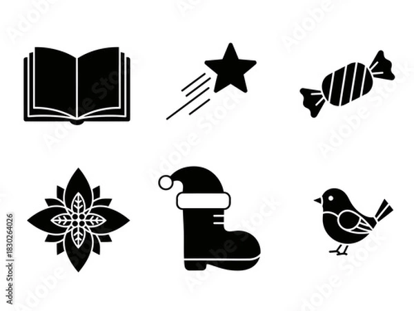 Fototapeta Christmas element icon set