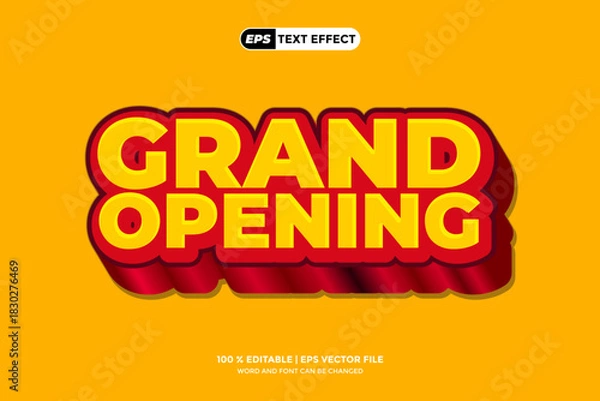 Obraz Text Effect Grand Opening Design Creative New