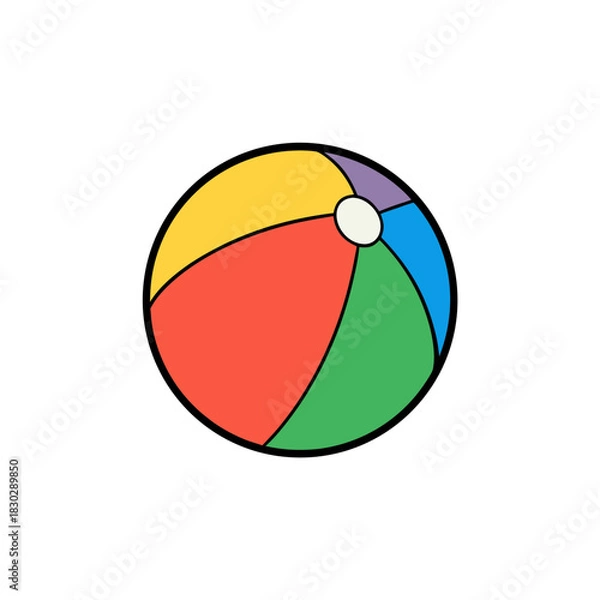 Fototapeta A colorful beach ball art on transparent background