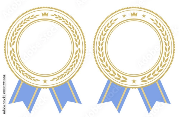 Obraz 高級感のあるリボン付きランキングメダル 白色