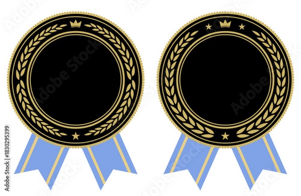 Obraz 高級感のあるリボン付きランキングメダル 黒色