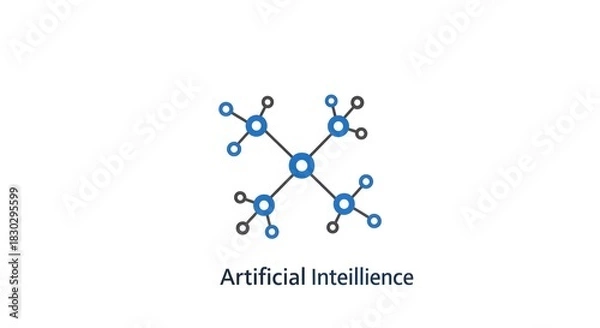 Obraz Abstract digital network icon representing artificial intelligence and machine learning technology